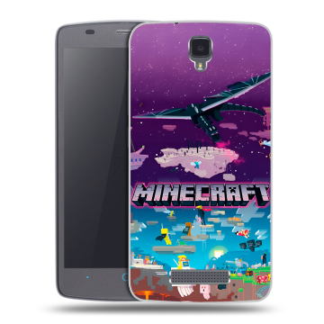 Силиконовый чехол на ZTE Blade L5 с принтом Майнкрафт Minecraft