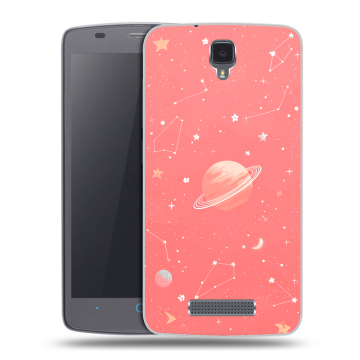 Силиконовый чехол на ZTE Blade L5 с принтом Розовый космос
