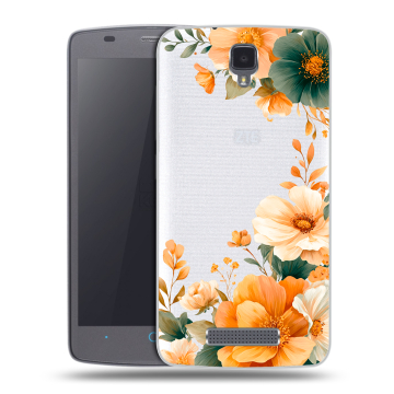Силиконовый чехол на ZTE Blade L5 с принтом Цветы принт