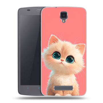 Силиконовый чехол на ZTE Blade L5 с принтом Розовый котенок