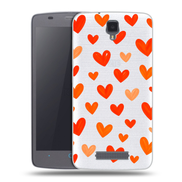 Силиконовый чехол на ZTE Blade L5 с принтом Сердечки