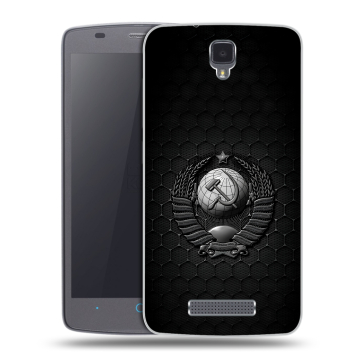 Силиконовый чехол на ZTE Blade L5 с принтом Герб Флаг СССР