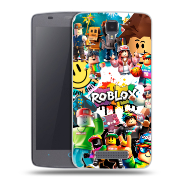 Силиконовый чехол на ZTE Blade L5 с принтом Roblox Роблокс