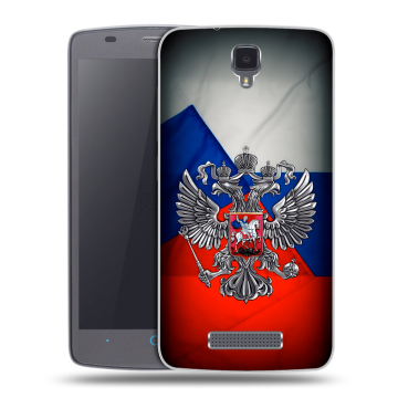 Силиконовый чехол на ZTE Blade L5 с принтом Флаг России