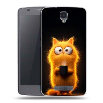 Силиконовый чехол на ZTE Blade L5 с принтом Смешной кот
