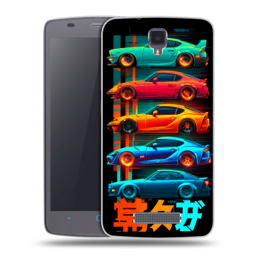 Силиконовый чехол на ZTE Blade L5 с принтом машины тачки