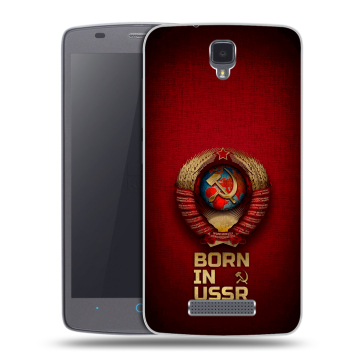 Силиконовый чехол на ZTE Blade L5 с принтом Флаг Герб СССР
