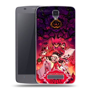 Силиконовый чехол на ZTE Blade L5 с принтом Hazbin Hotel Отель Хазбин