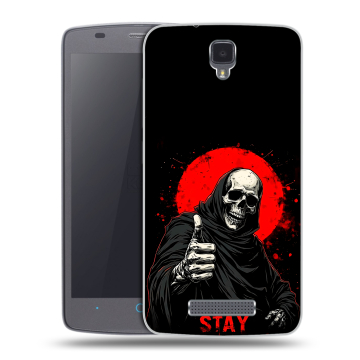 Силиконовый чехол на ZTE Blade L5 с принтом смешной скелет