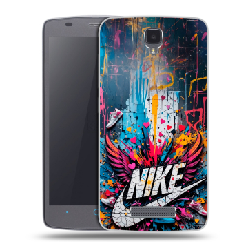 Силиконовый чехол на ZTE Blade L5 с принтом Nike Найк
