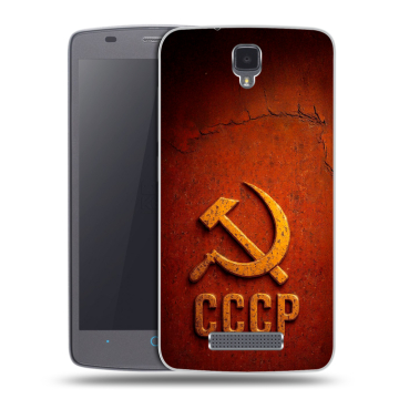 Силиконовый чехол на ZTE Blade L5 с принтом Флаг Герб СССР