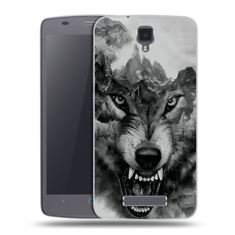 Силиконовый чехол на ZTE Blade L5 с принтом Волк Силиконовый чехол на ZTE Blade L5 с принтом Волк