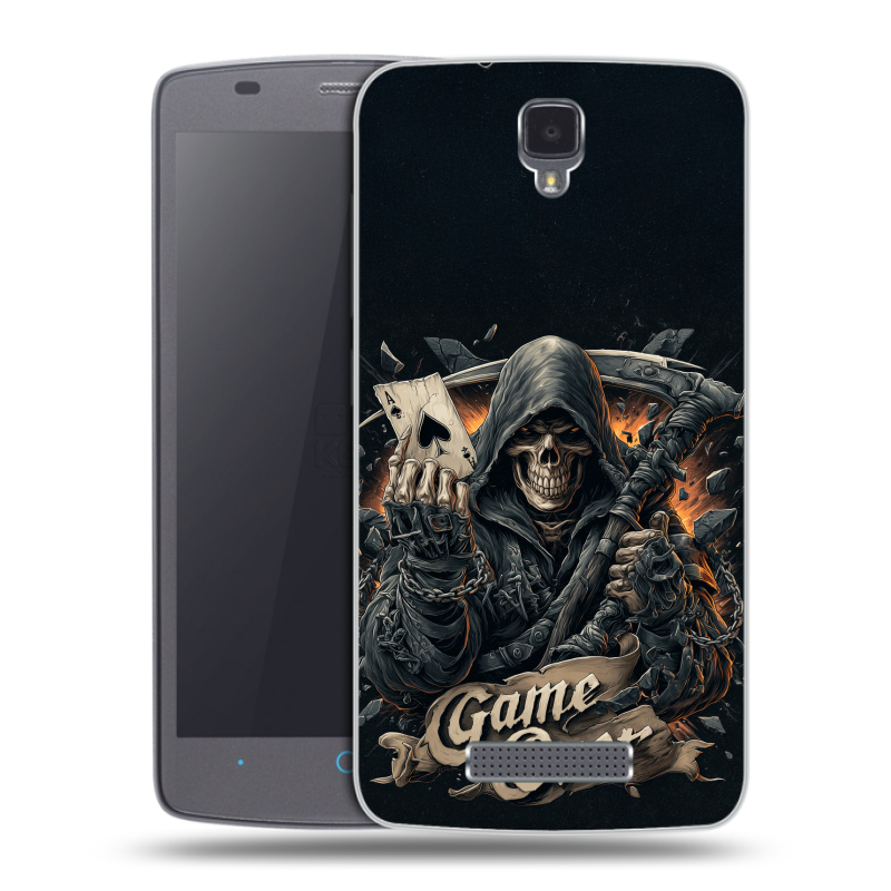 Силиконовый чехол на ZTE Blade L5 с принтом Скелет карты Силиконовый чехол на ZTE Blade L5 с принтом Скелет карты