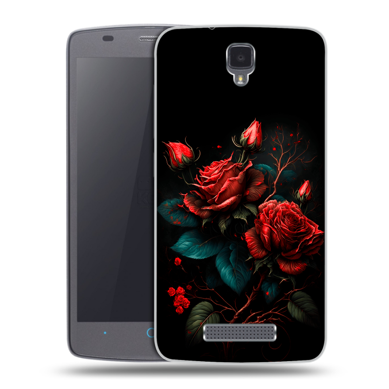 Силиконовый чехол на ZTE Blade L5 с принтом Розы красные Силиконовый чехол на ZTE Blade L5 с принтом Розы красные