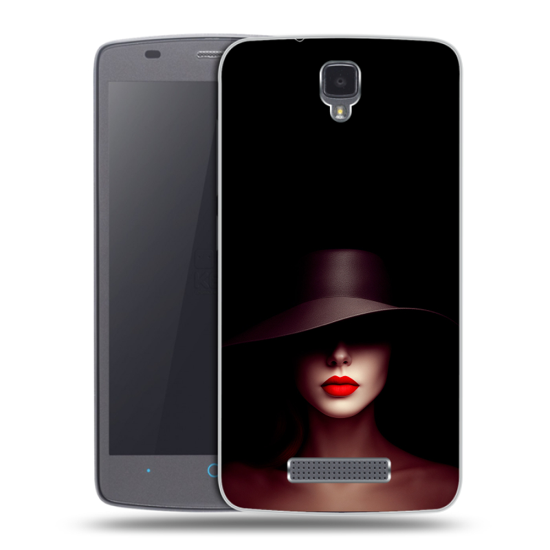 Силиконовый чехол на ZTE Blade L5 с принтом Девушка в шляпе Силиконовый чехол на ZTE Blade L5 с принтом Девушка в шляпе