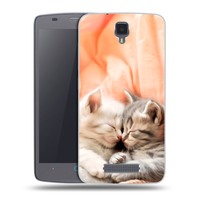 Силиконовый чехол на ZTE Blade L5 с принтом Котята Силиконовый чехол на ZTE Blade L5 с принтом Котята