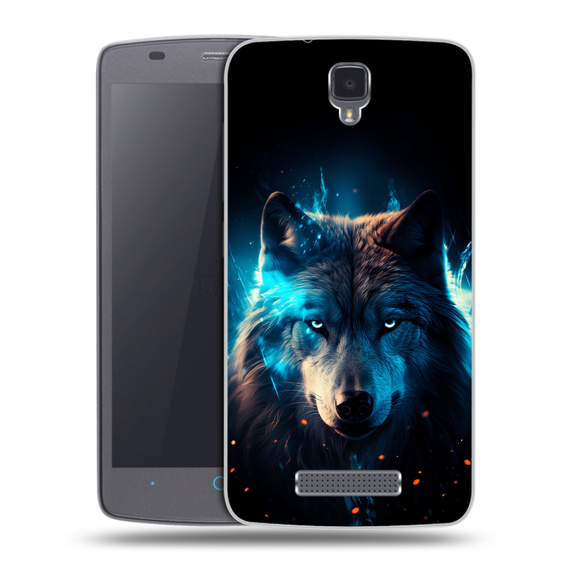 Силиконовый чехол на ZTE Blade L5 с принтом Волк ночной Силиконовый чехол на ZTE Blade L5 с принтом Волк ночной