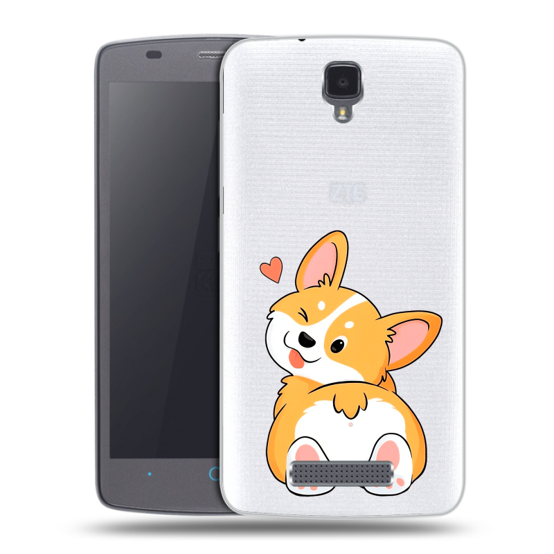 Силиконовый чехол на ZTE Blade L5 с принтом Корги Силиконовый чехол на ZTE Blade L5 с принтом Корги