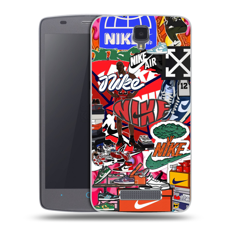 Силиконовый чехол на ZTE Blade L5 с принтом Найк Nike яркий Силиконовый чехол на ZTE Blade L5 с принтом Найк Nike яркий