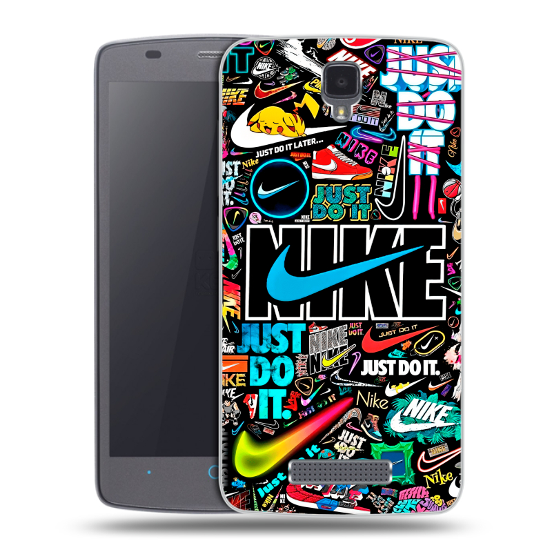 Силиконовый чехол на ZTE Blade L5 с принтом найк nike черный Силиконовый чехол на ZTE Blade L5 с принтом найк nike черный