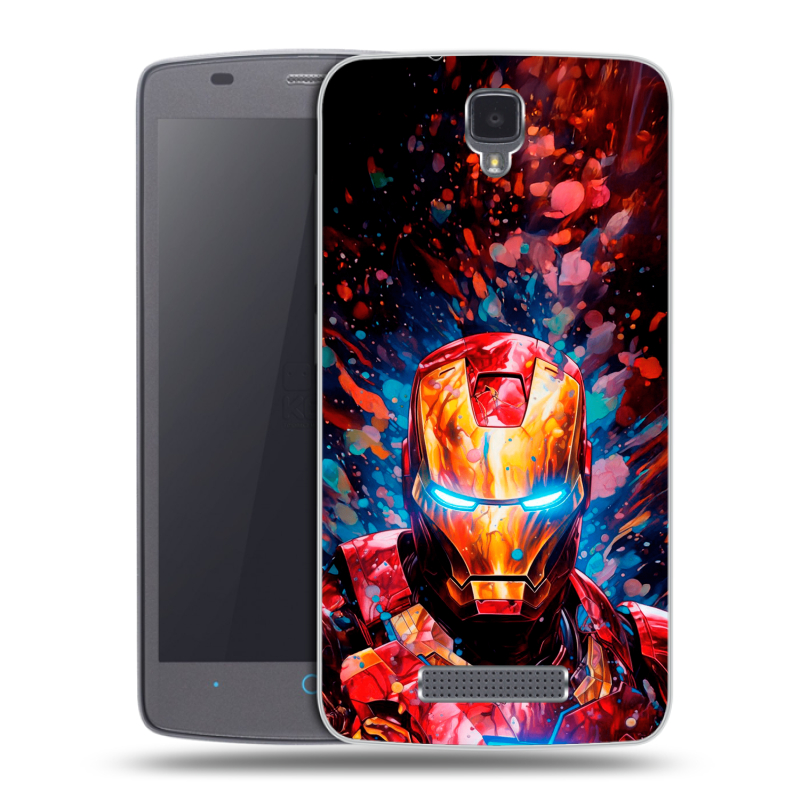 Силиконовый чехол на ZTE Blade L5 с принтом Железный человек Ironman Силиконовый чехол на ZTE Blade L5 с принтом Железный человек Ironman