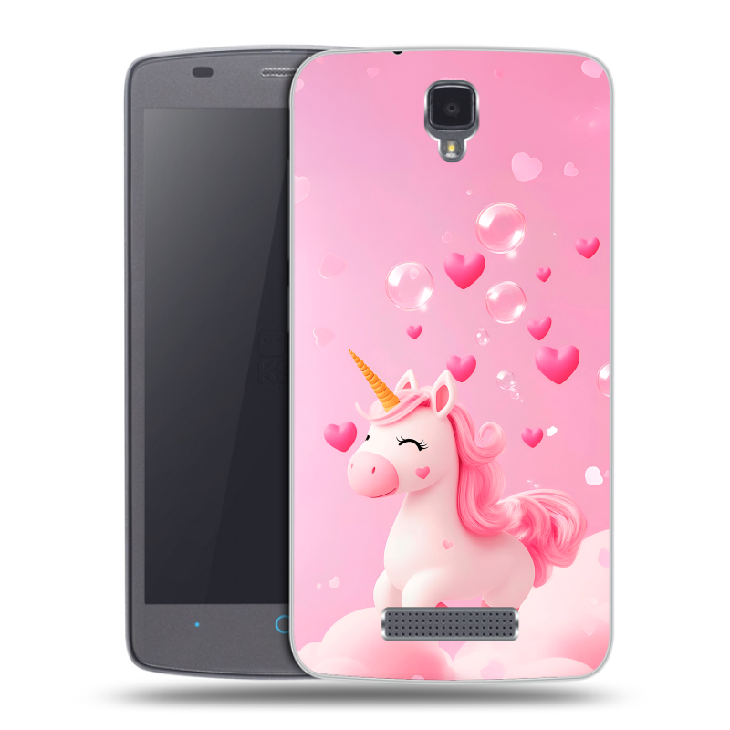 Силиконовый чехол на ZTE Blade L5 с принтом Единорог Силиконовый чехол на ZTE Blade L5 с принтом Единорог