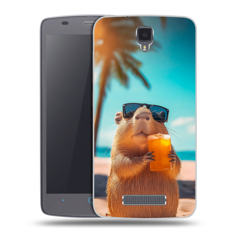 Силиконовый чехол на ZTE Blade L5 с принтом Капибара Силиконовый чехол на ZTE Blade L5 с принтом Капибара