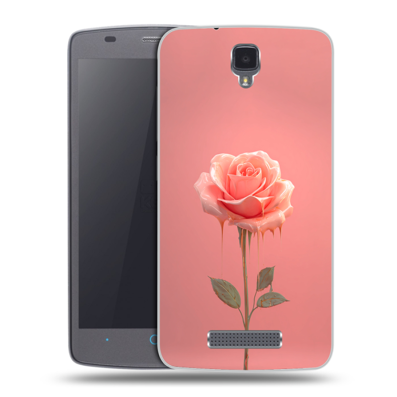 Силиконовый чехол на ZTE Blade L5 с принтом Розовая роза Силиконовый чехол на ZTE Blade L5 с принтом Розовая роза