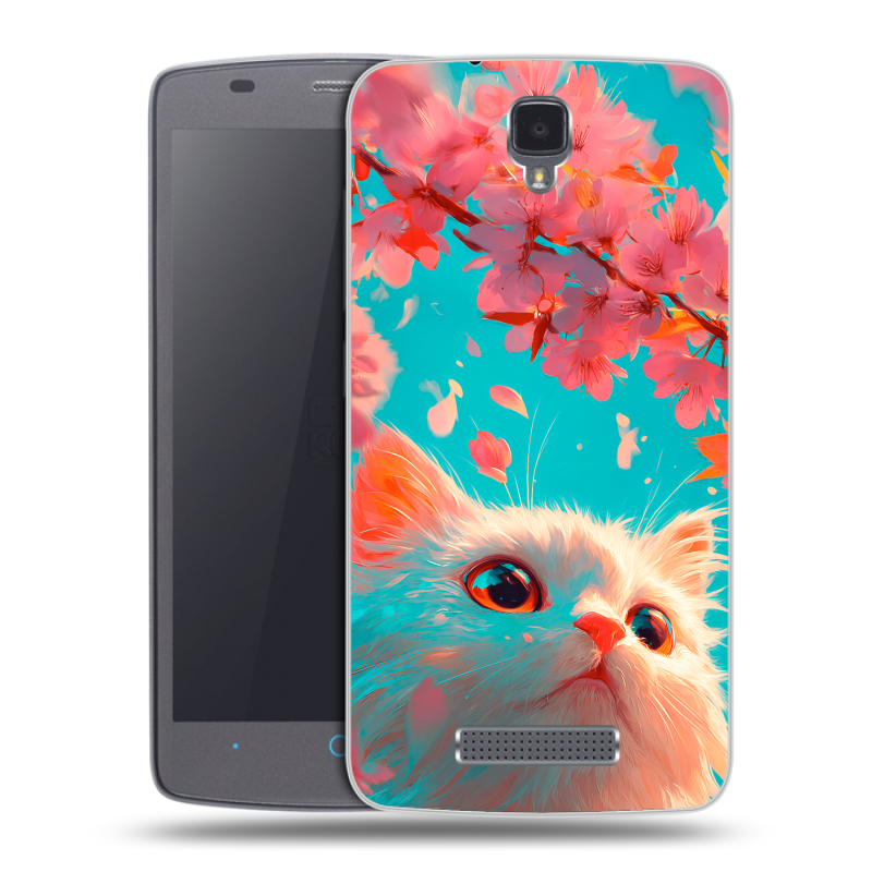 Силиконовый чехол на ZTE Blade L5 с принтом Красивый кот Силиконовый чехол на ZTE Blade L5 с принтом Красивый кот