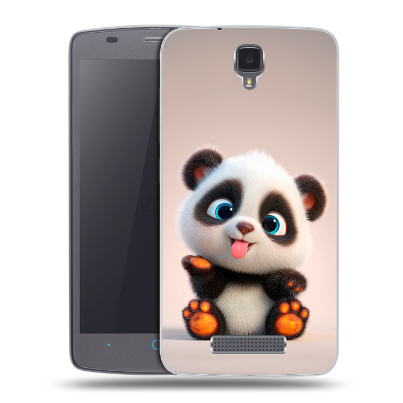 Силиконовый чехол на ZTE Blade L5 с принтом милая панда Силиконовый чехол на ZTE Blade L5 с принтом милая панда
