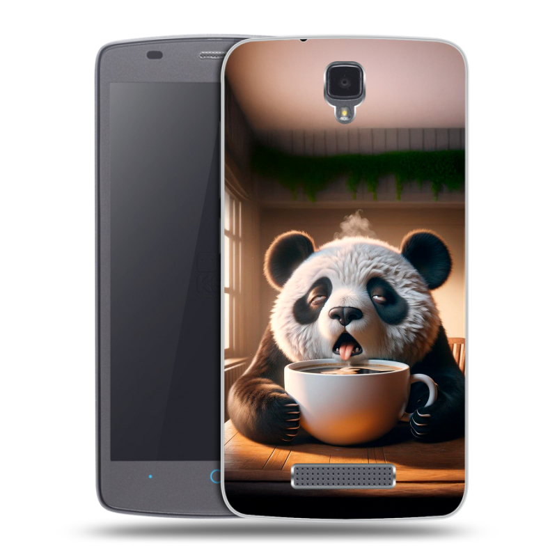 Силиконовый чехол на ZTE Blade L5 с принтом смешная панда Силиконовый чехол на ZTE Blade L5 с принтом смешная панда