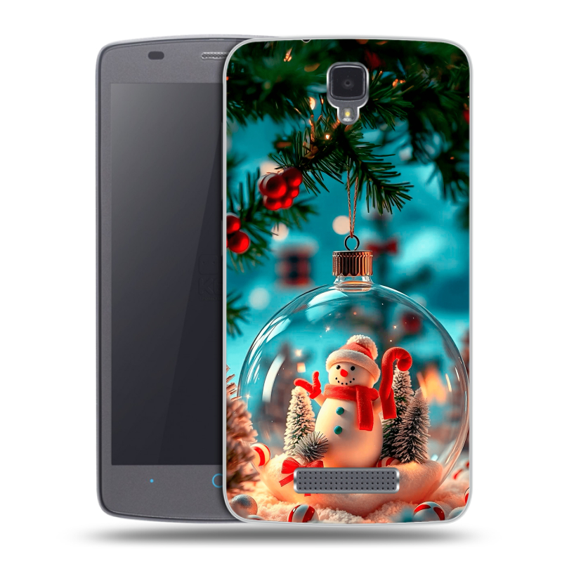 Силиконовый чехол на ZTE Blade L5 с принтом Новый год Силиконовый чехол на ZTE Blade L5 с принтом Новый год