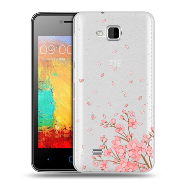 Силиконовый чехол на ZTE Blade AF3 с принтом Ветка сакуры