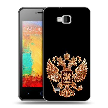 Силиконовый чехол на ZTE Blade AF3 с принтом Герб России золотой Силиконовый чехол на ZTE Blade AF3 с принтом Герб России золотой