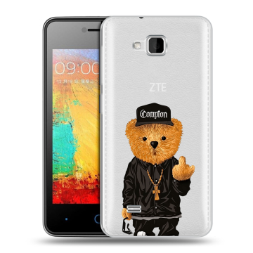 Силиконовый чехол на ZTE Blade AF3 с принтом Плюшевый медведь