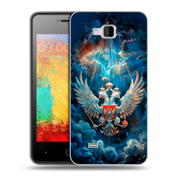Силиконовый чехол на ZTE Blade AF3 с принтом Герб флаг России