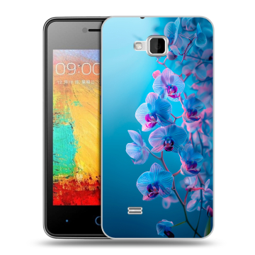 Силиконовый чехол на ZTE Blade AF3 с принтом голубые орхидеи Силиконовый чехол на ZTE Blade AF3 с принтом голубые орхидеи