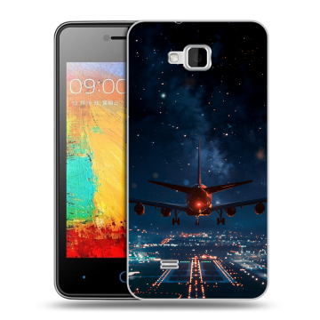 Силиконовый чехол на ZTE Blade AF3 с принтом самолет