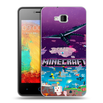 Силиконовый чехол на ZTE Blade AF3 с принтом Майнкрафт Minecraft