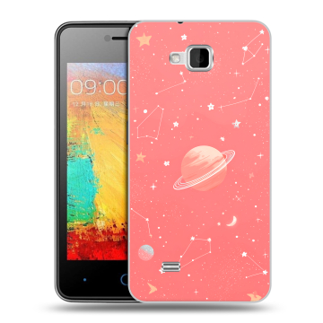 Силиконовый чехол на ZTE Blade AF3 с принтом Розовый космос