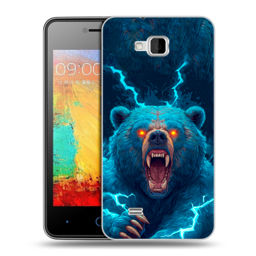 Силиконовый чехол на ZTE Blade AF3 с принтом Медведь