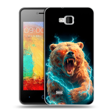 Силиконовый чехол на ZTE Blade AF3 с принтом Медведь