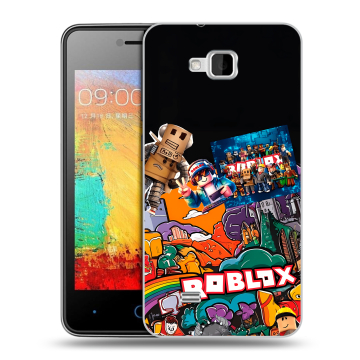 Силиконовый чехол на ZTE Blade AF3 с принтом Roblox Роблокс