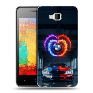 Силиконовый чехол на ZTE Blade AF3 с принтом BMW БМВ