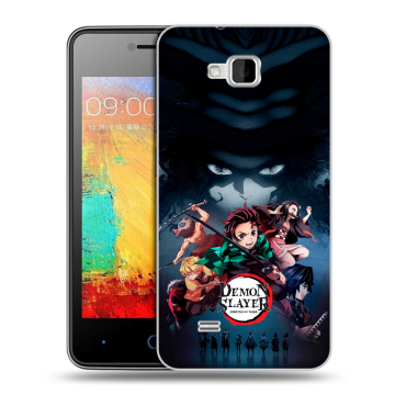 Силиконовый чехол на ZTE Blade AF3 с принтом Demon Slayer Клинок рассекающий демонов Силиконовый чехол на ZTE Blade AF3 с принтом Demon Slayer Клинок рассекающий демонов