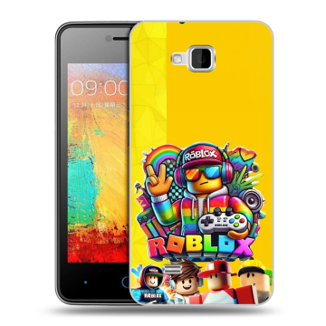 Силиконовый чехол на ZTE Blade AF3 с принтом Roblox Роблокс