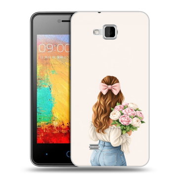 Силиконовый чехол на ZTE Blade AF3 с принтом женский