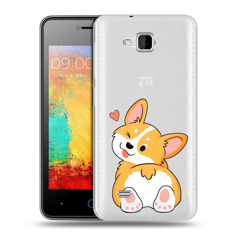 Силиконовый чехол на ZTE Blade AF3 с принтом Корги Силиконовый чехол на ZTE Blade AF3 с принтом Корги