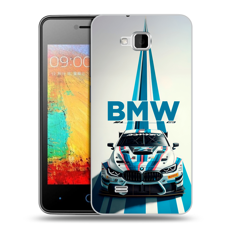 Силиконовый чехол на ZTE Blade AF3 с принтом БМВ BMW Силиконовый чехол на ZTE Blade AF3 с принтом БМВ BMW