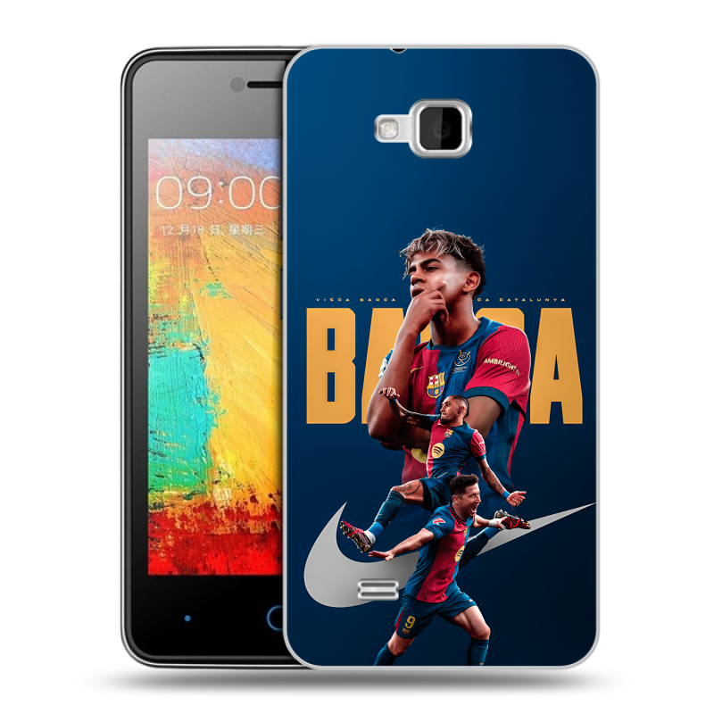 Силиконовый чехол на ZTE Blade AF3 с принтом Барселона Barca Yamal Силиконовый чехол на ZTE Blade AF3 с принтом Барселона Barca Yamal